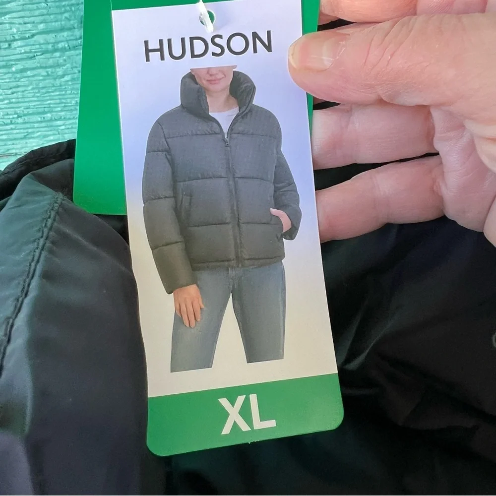 HUDSON BLACK HIGH NECK PUFFER JACKET SIZE XL NWT